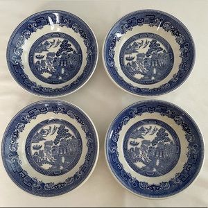 Vintage Blue Willow China Four 5” Dessert Bowls
